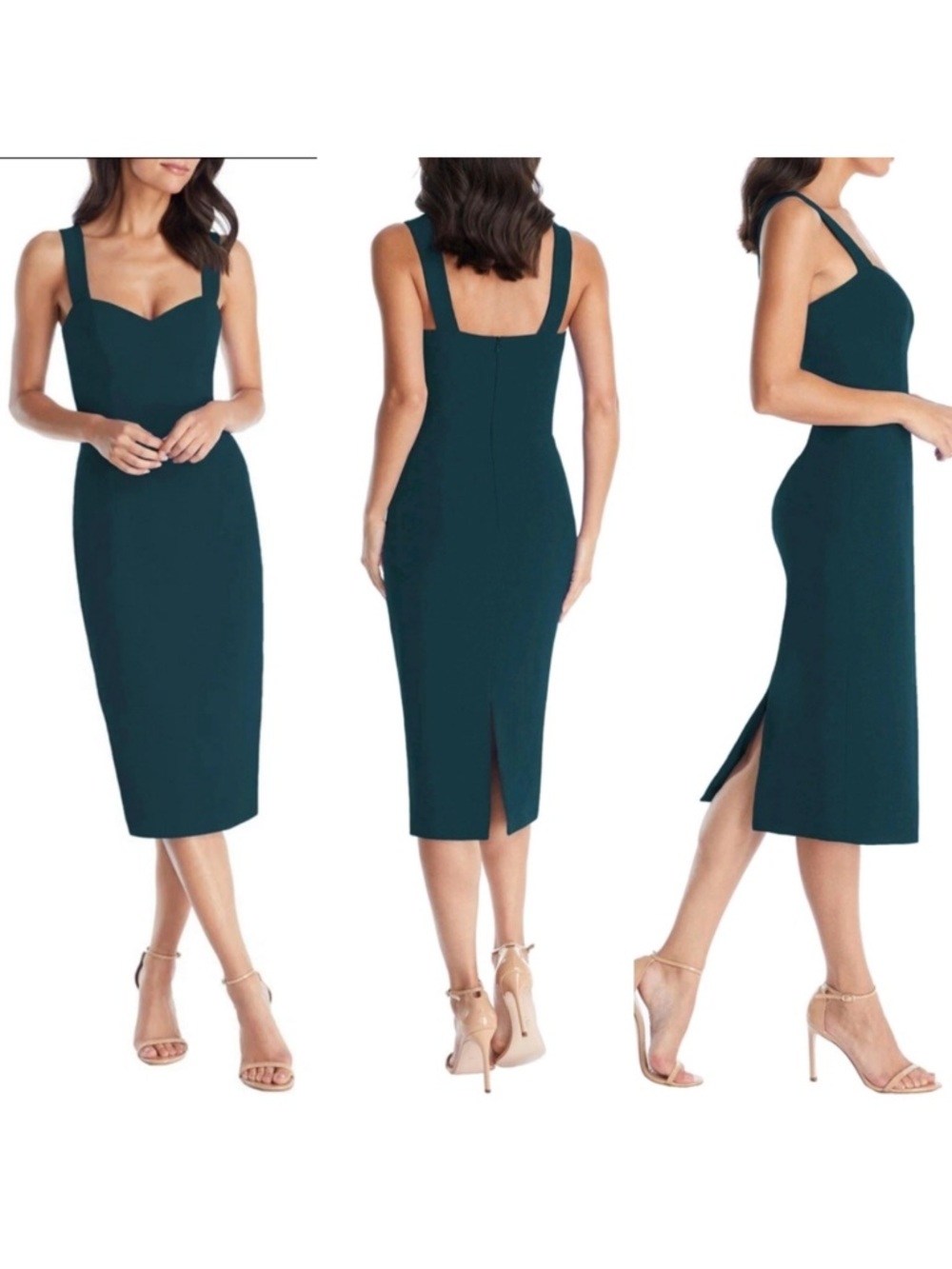 DRESS THE POPULATION ELLE SHEATH  PEACOCK BLUE DRESS XL
